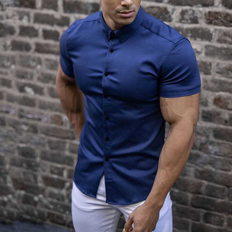 Ben – Chemise à Manches Courtes Ajustement Slim