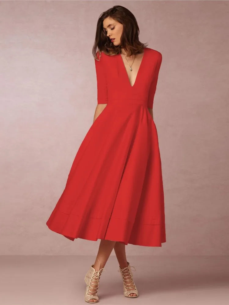 Noemi – Robe de soirée élégante en longueur midi