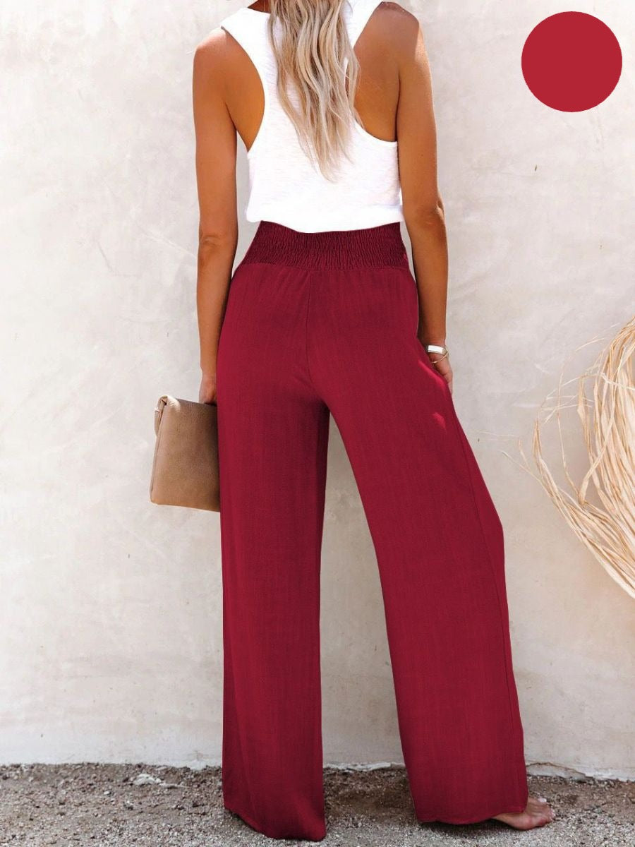 Sophia – Pantalon taille haute en Coton & Lin