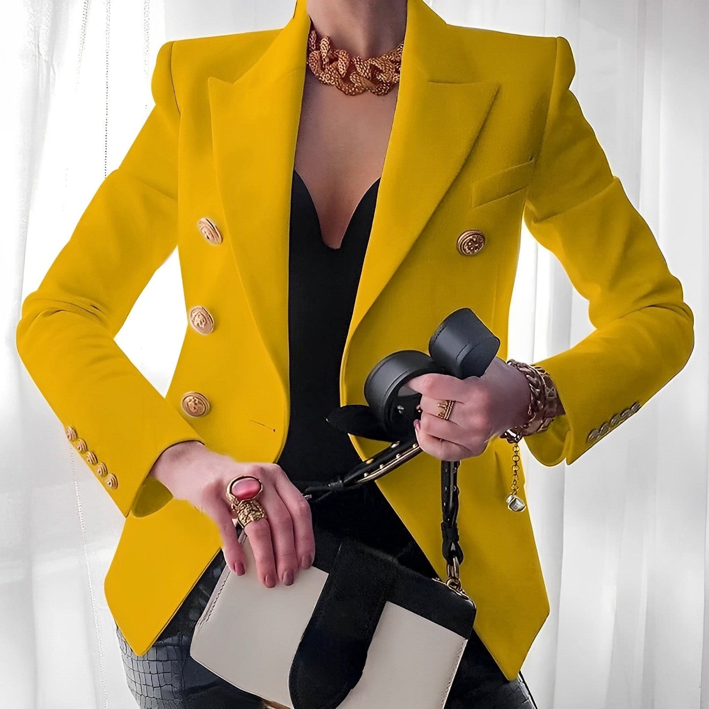 Ancien Argent – Modèle de Blazer Élégant pour Femmes