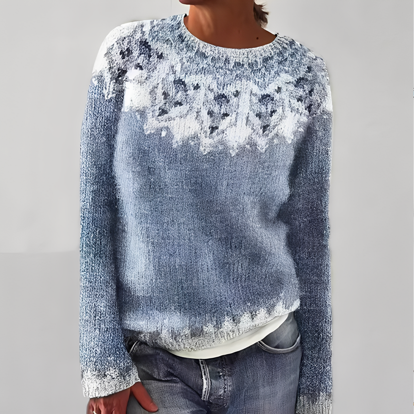 Heather - Pull basique en maille avec motif pour femmes