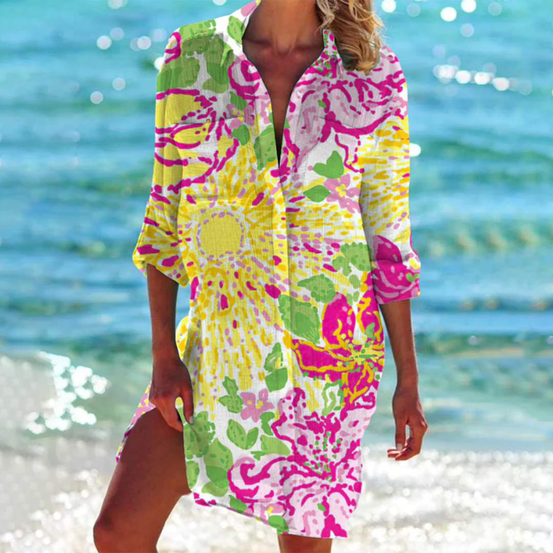 Indira – Robe-chemise classique en lin