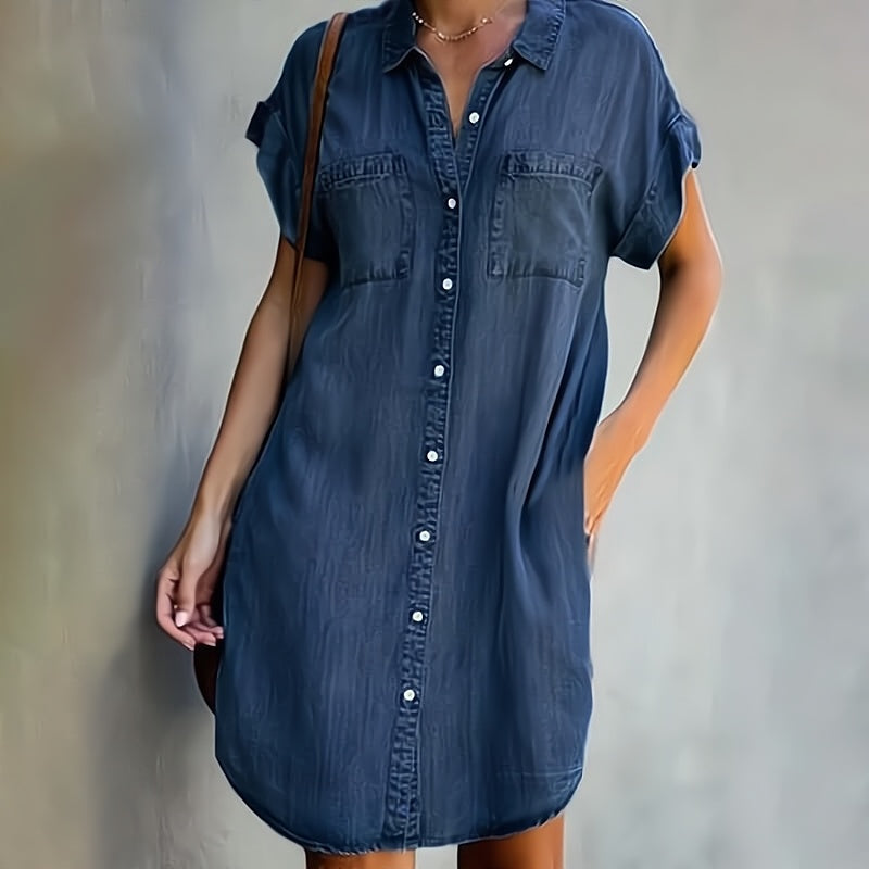 Romy – Robe chemise courte avec boutons