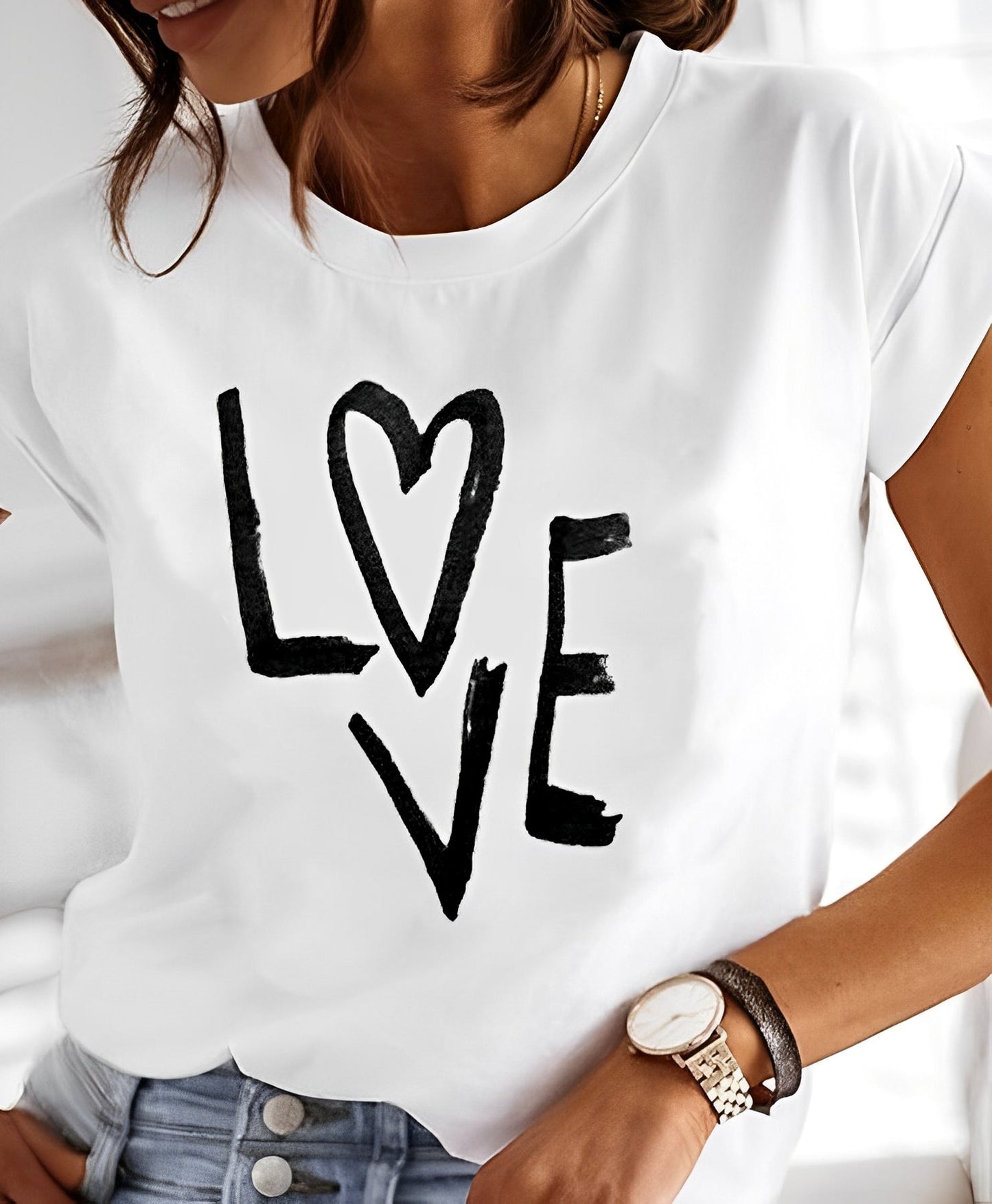 Nele – T-shirt d'été avec col rond