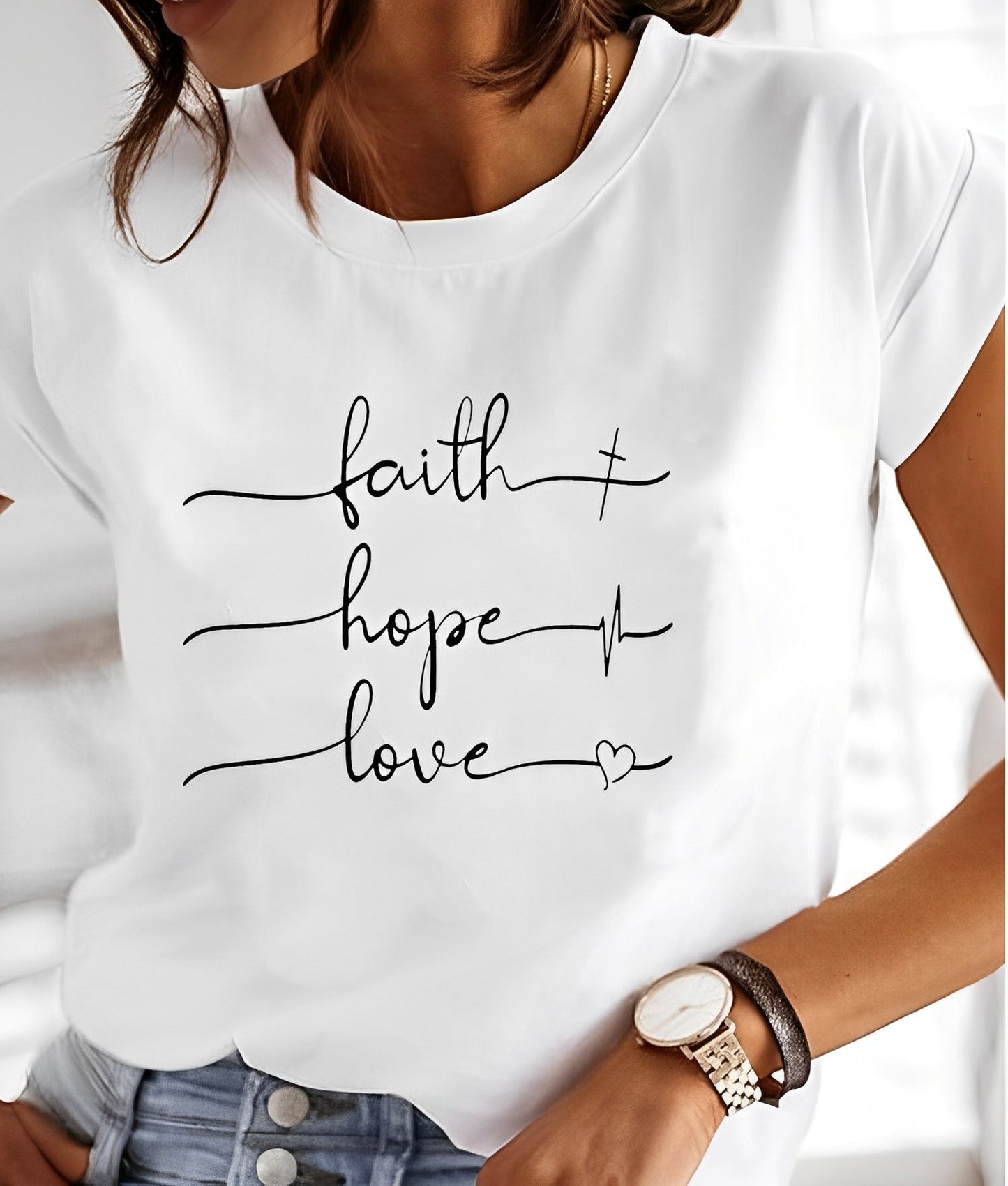 Nele – T-shirt d'été avec col rond