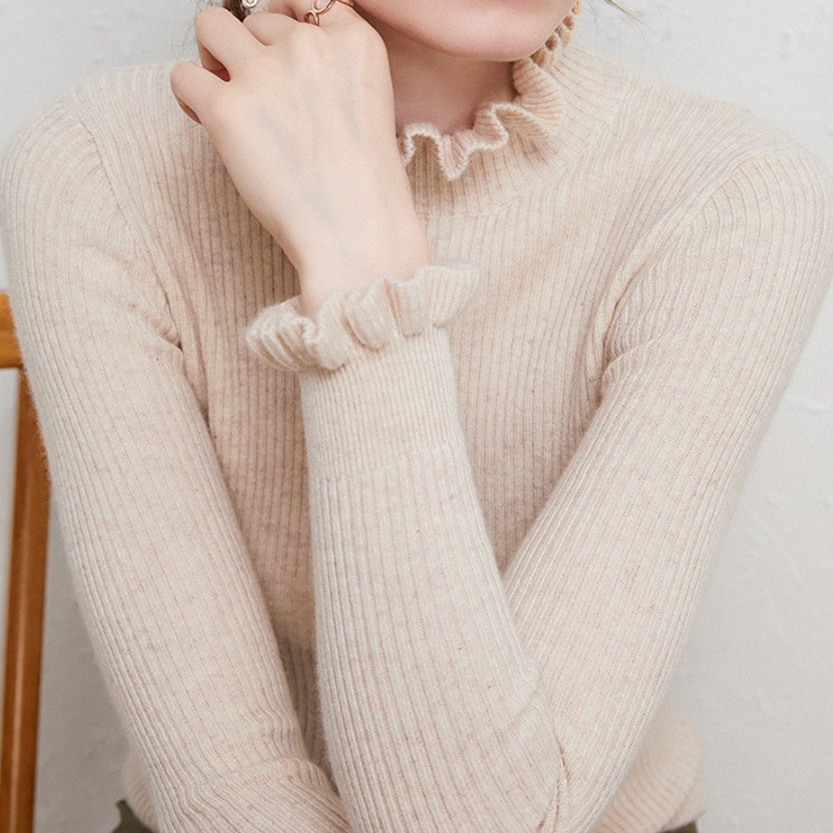 Alva – Doux Pull Col Roulé en Cachemire
