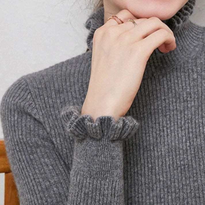 Alva – Doux Pull Col Roulé en Cachemire