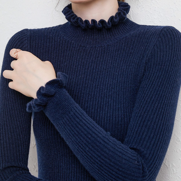Alva – Doux Pull Col Roulé en Cachemire