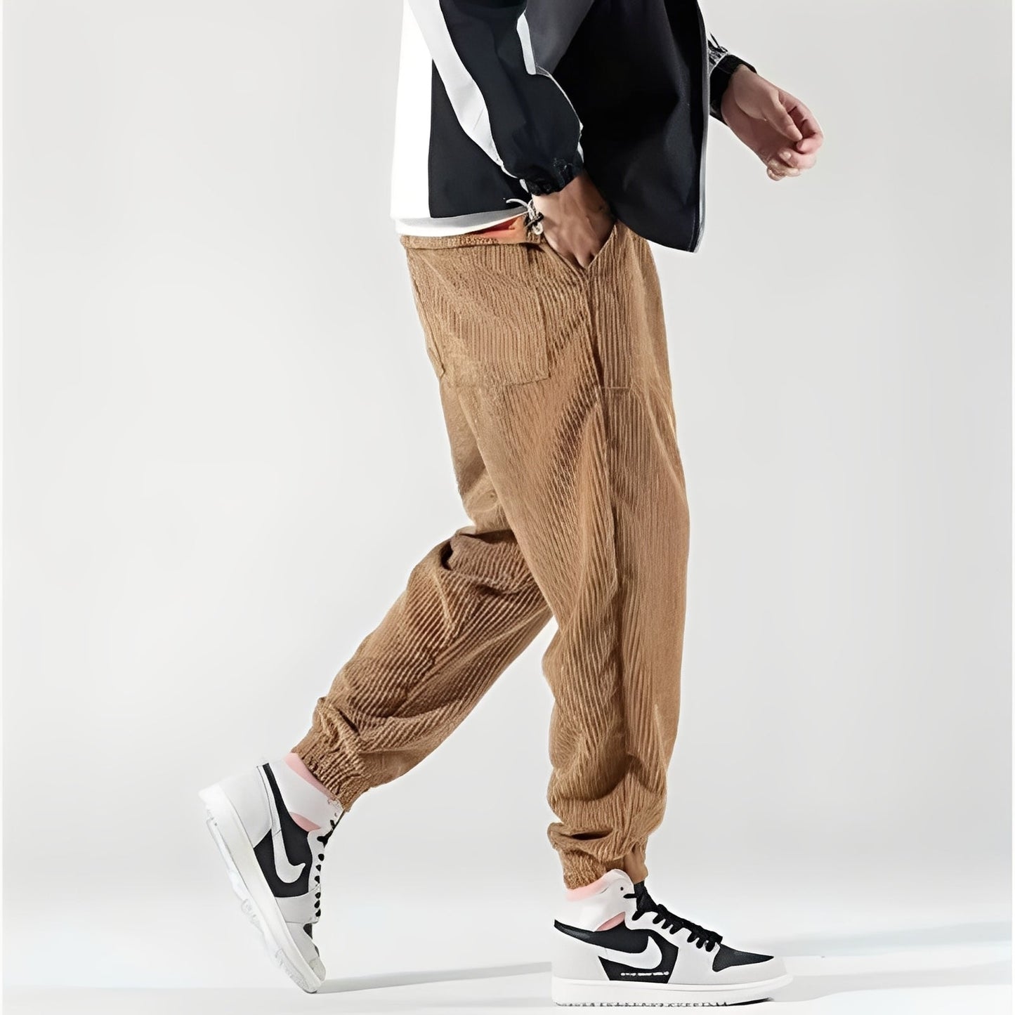 Kodey - Large pantalon en velours côtelé pour hommes