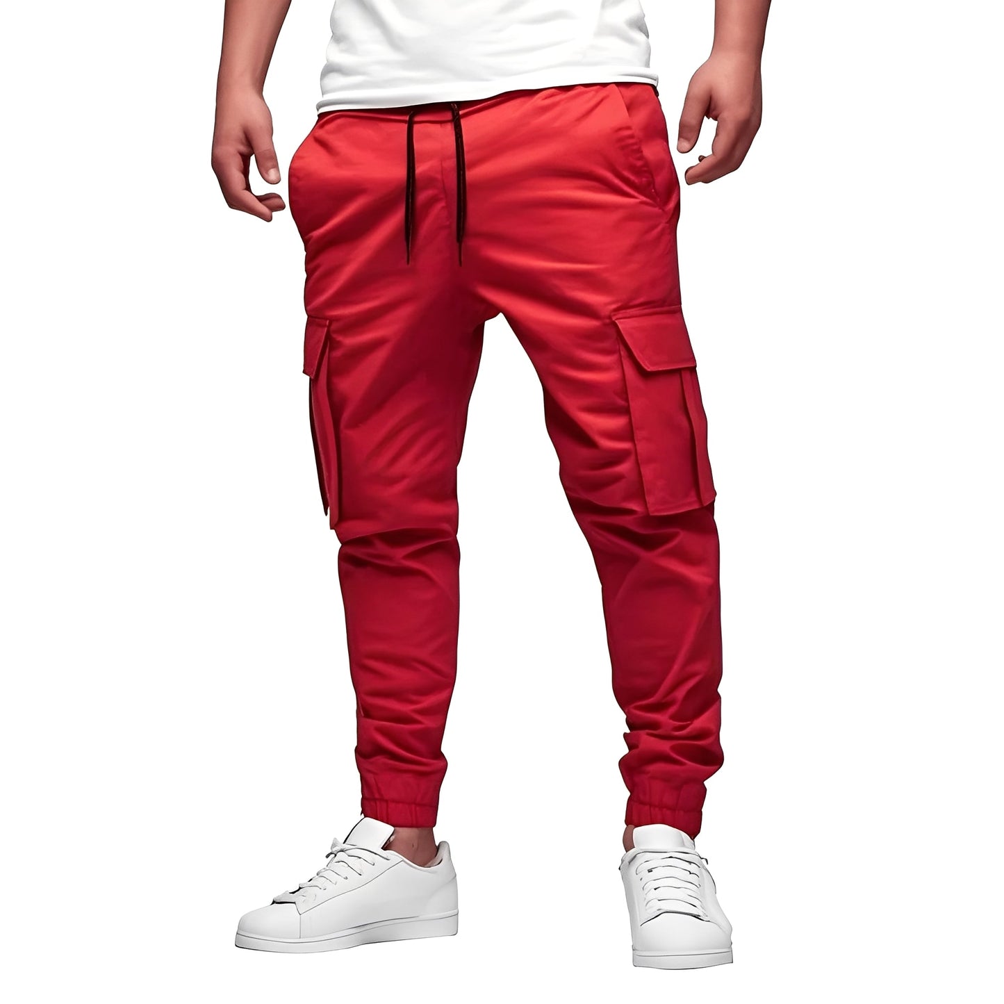 Tevin - Pantalon cargo stretch étroit et relax pour hommes