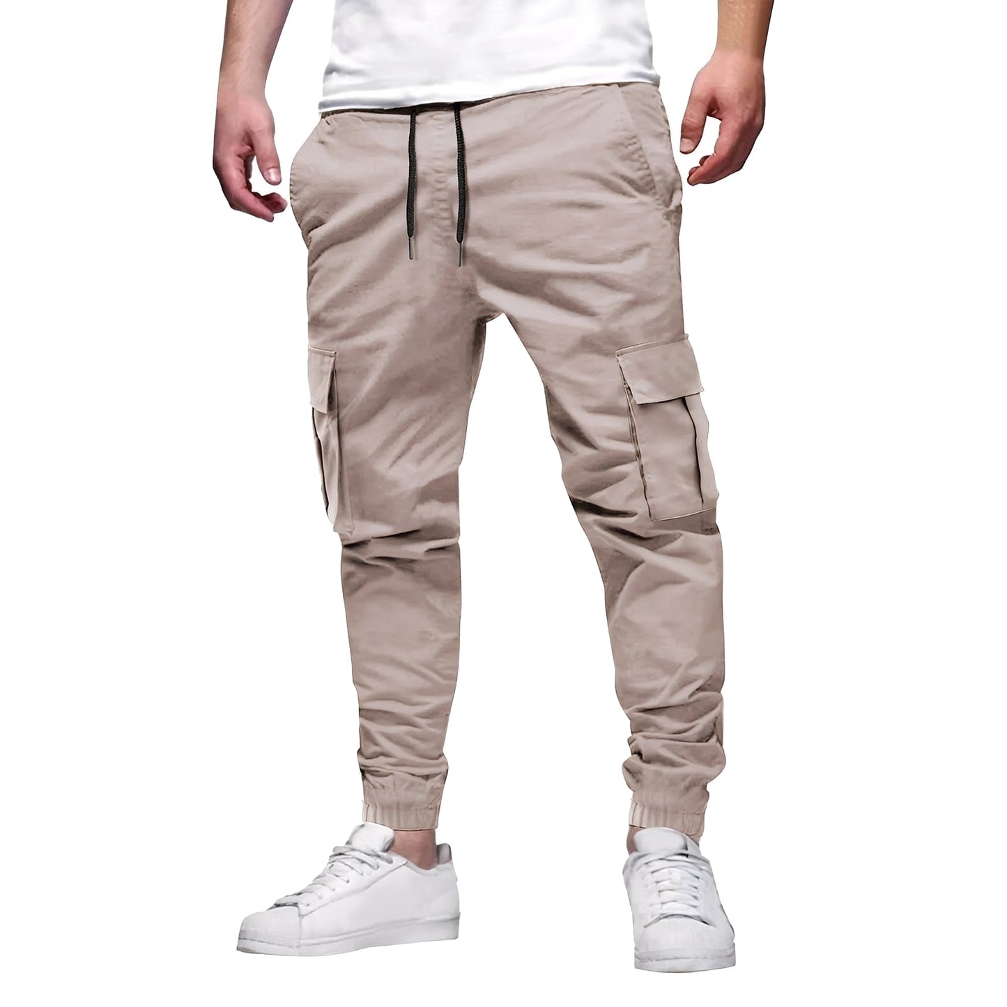 Tevin - Pantalon cargo stretch étroit et relax pour hommes