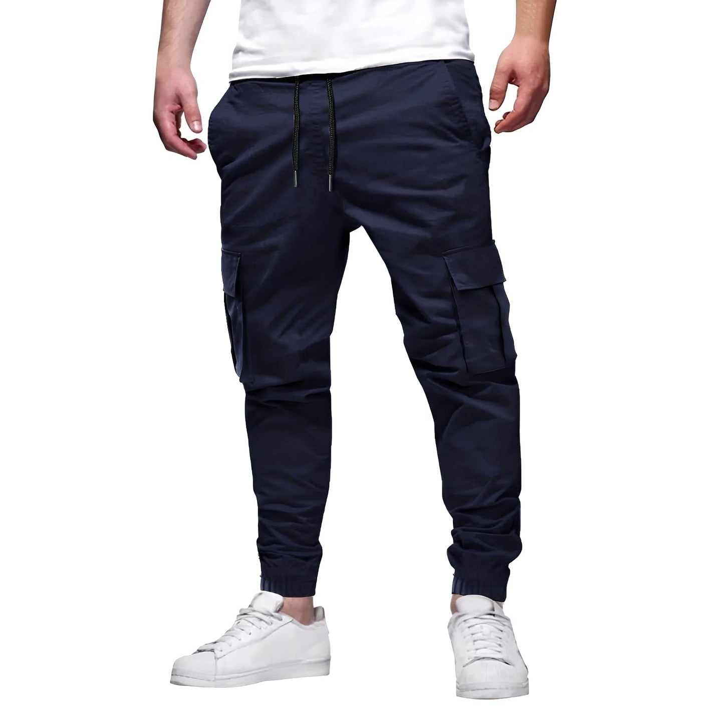 Tevin - Pantalon cargo stretch étroit et relax pour hommes