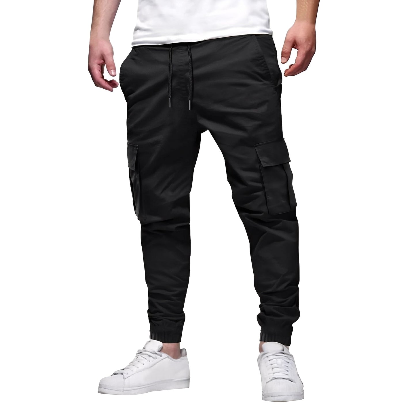 Tevin - Pantalon cargo stretch étroit et relax pour hommes