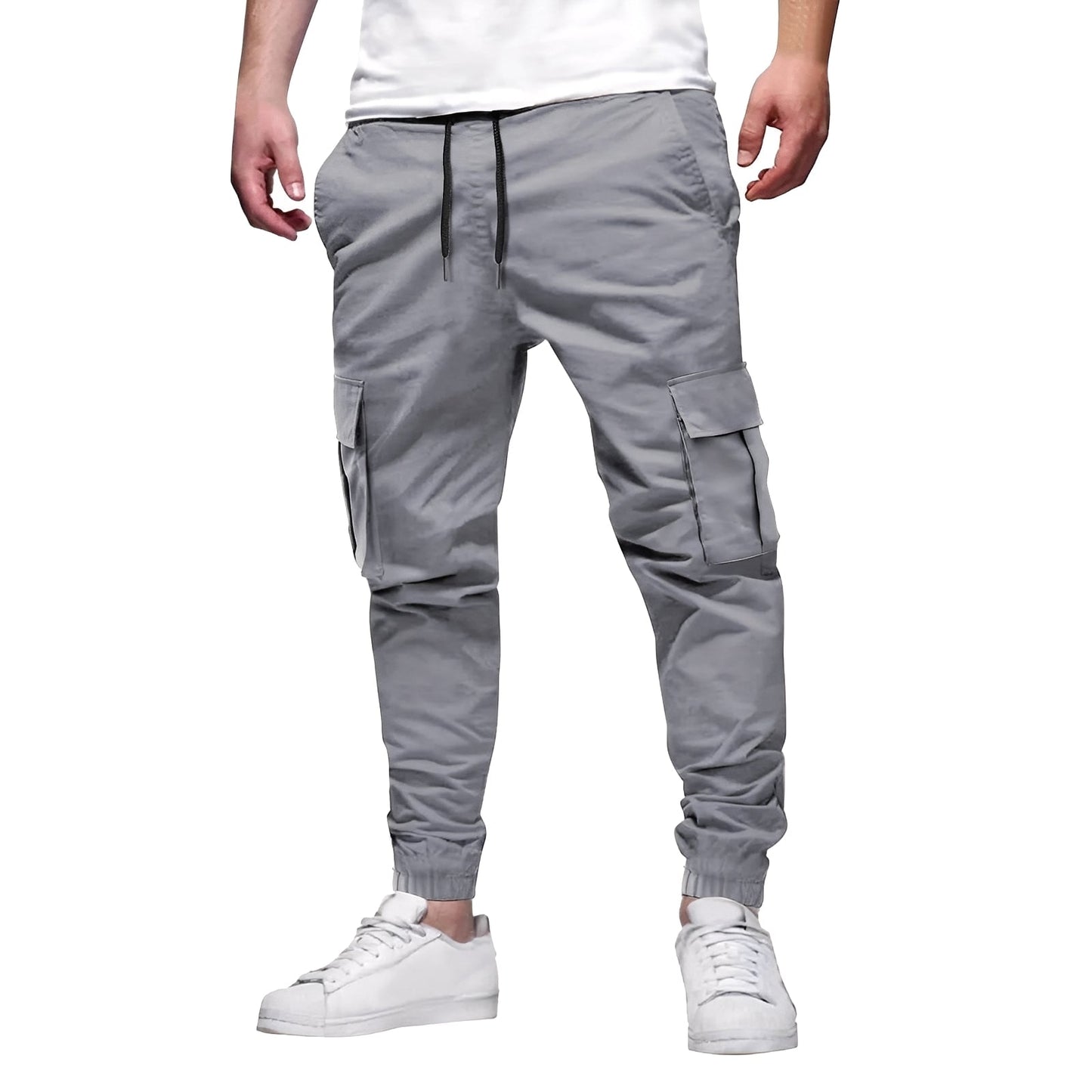 Tevin - Pantalon cargo stretch étroit et relax pour hommes