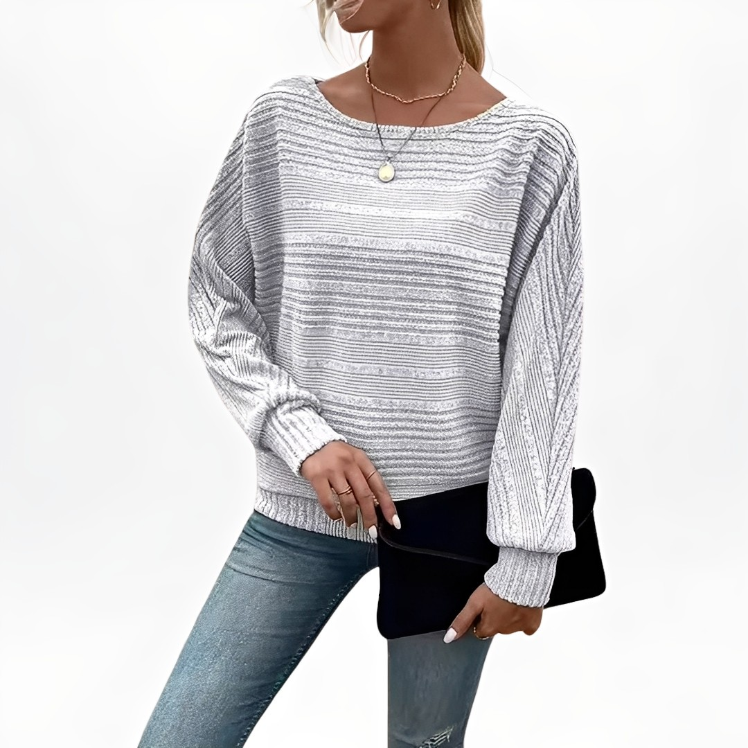 Eleanore - Pull ample à rayures, style décontracté pour femmes