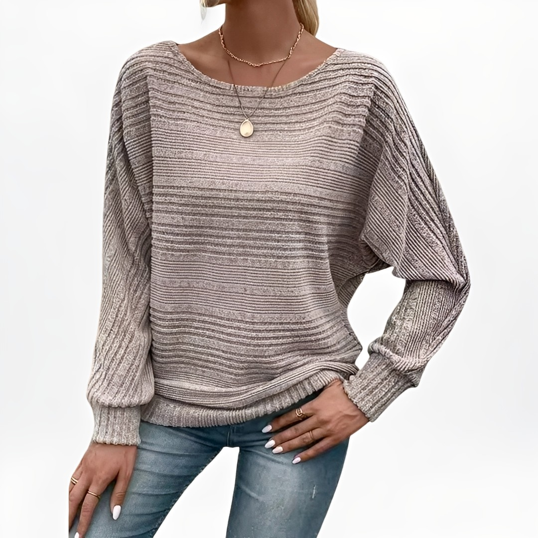Eleanore - Pull ample à rayures, style décontracté pour femmes
