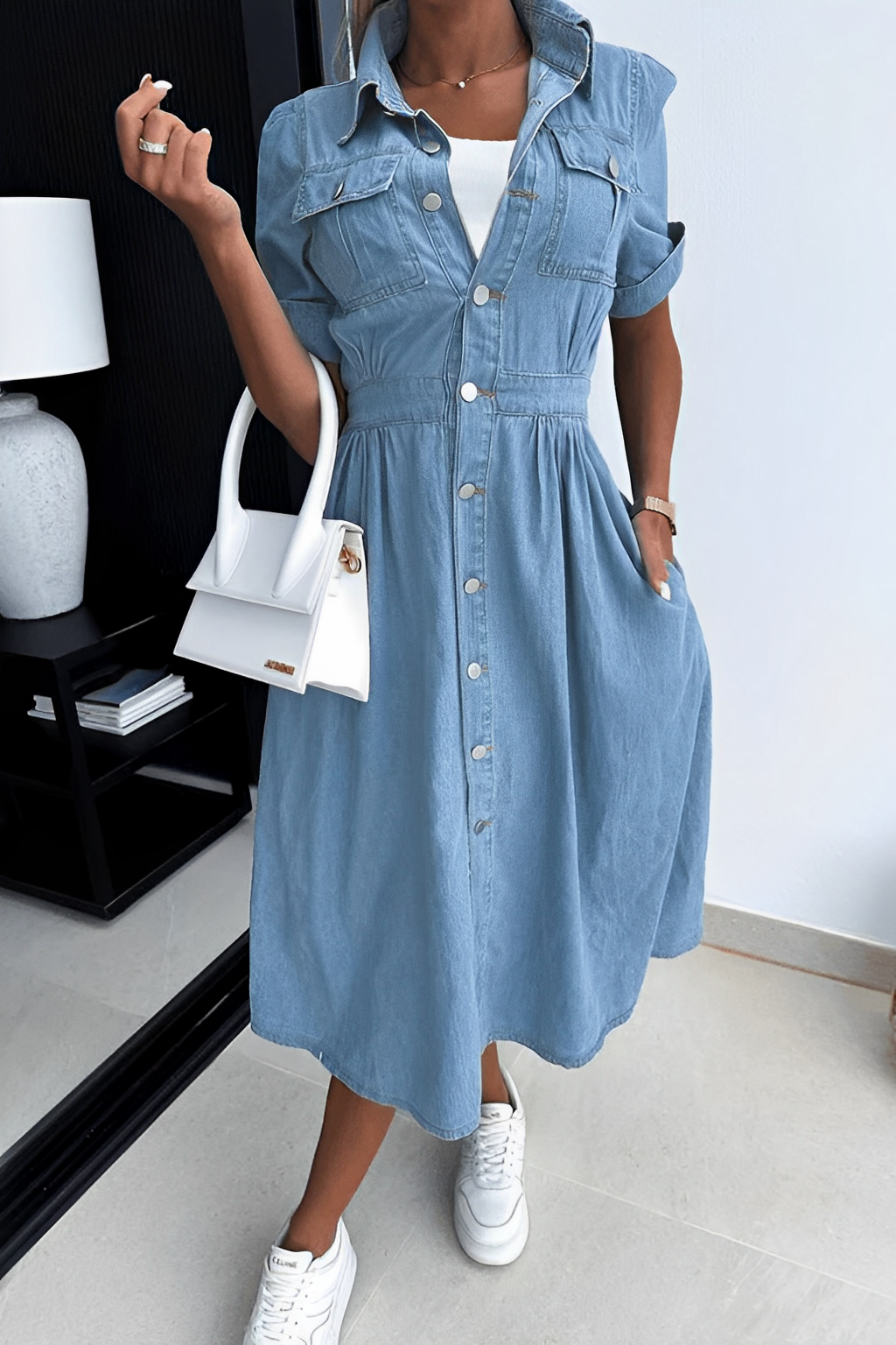 Rebekka – Robe midi en jean avec charme
