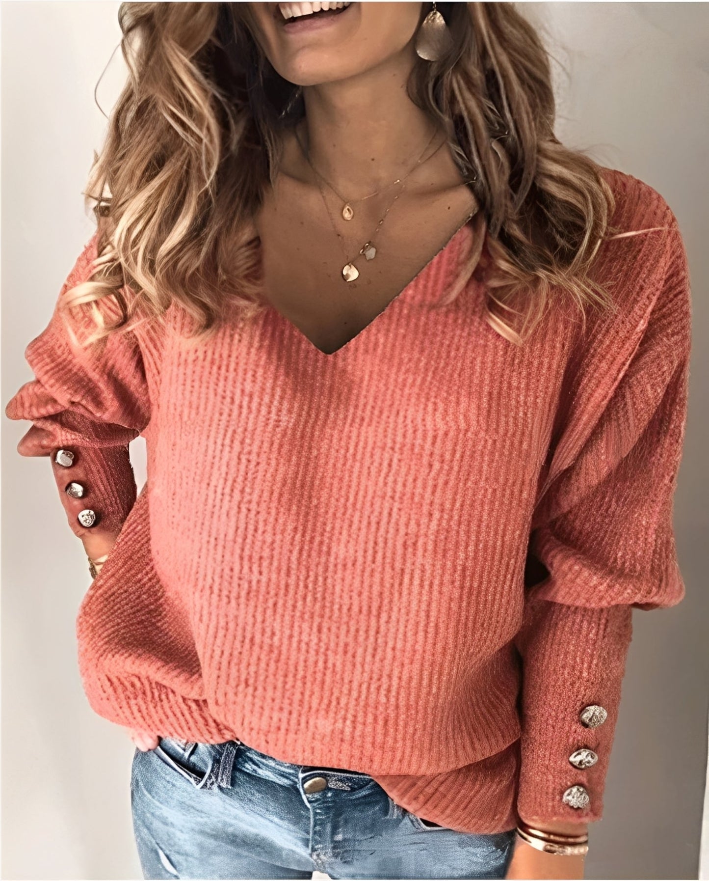 Beck – Pull en maille avec col en V