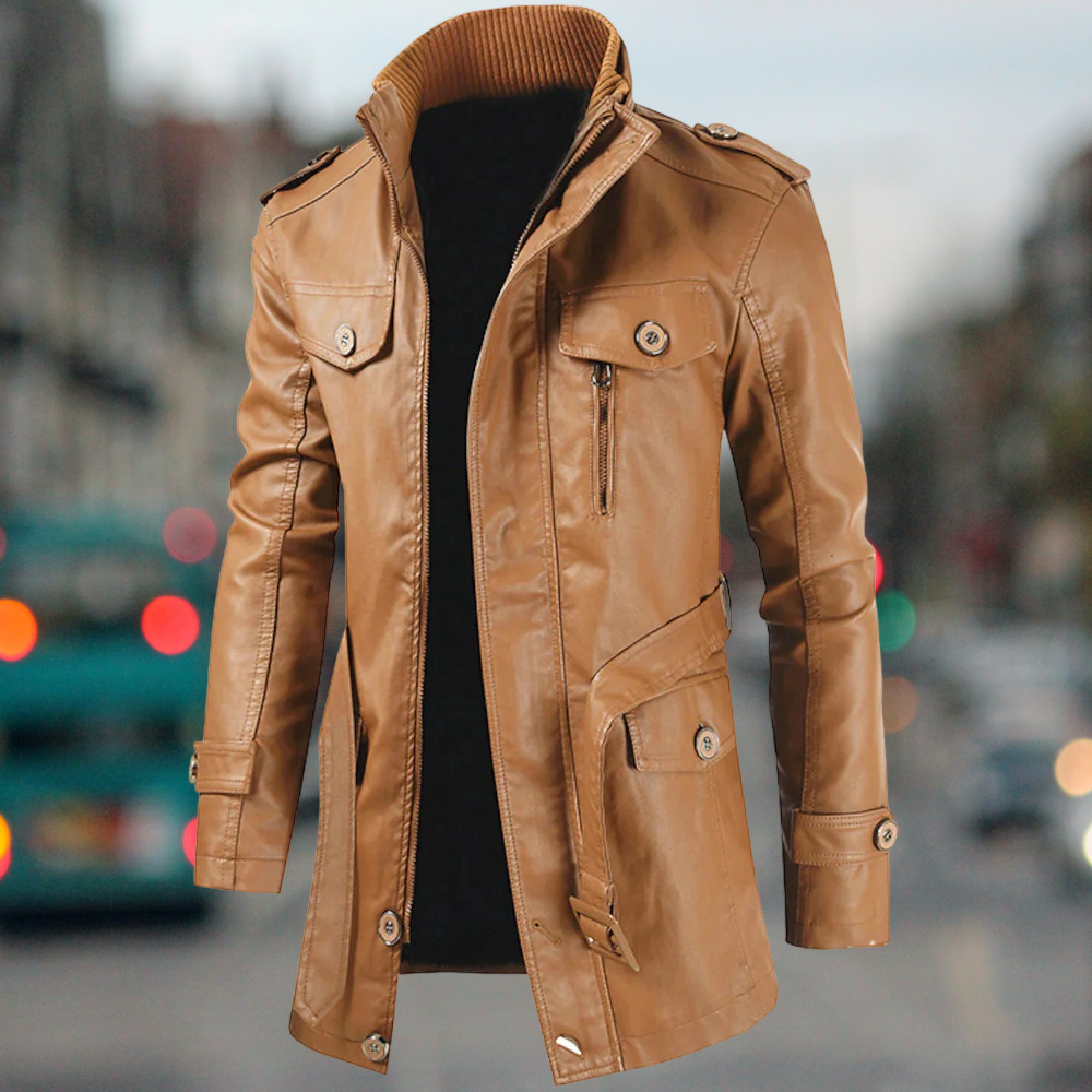 Uilleam – Long manteau en cuir pour homme