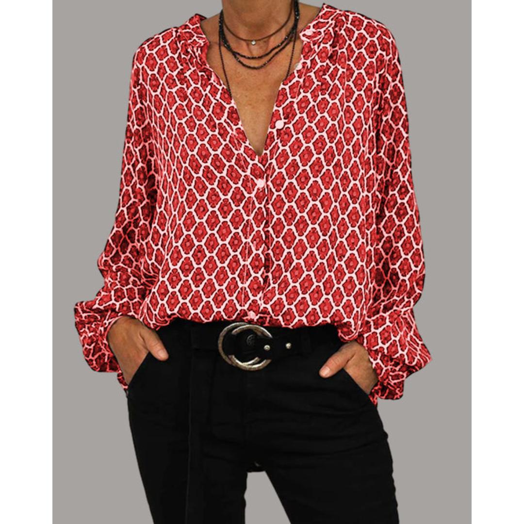 Zara – Blouse Décontractée Col en V