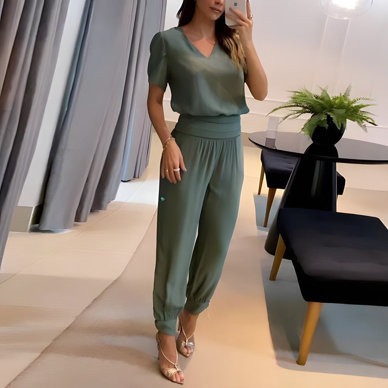 Alexandra – Ensemble de blouse et pantalon