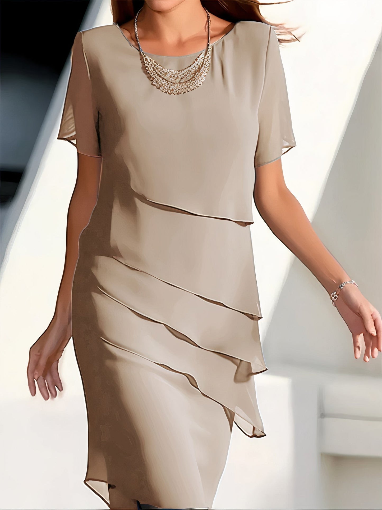 Daria – Robe en Chiffon à Étages