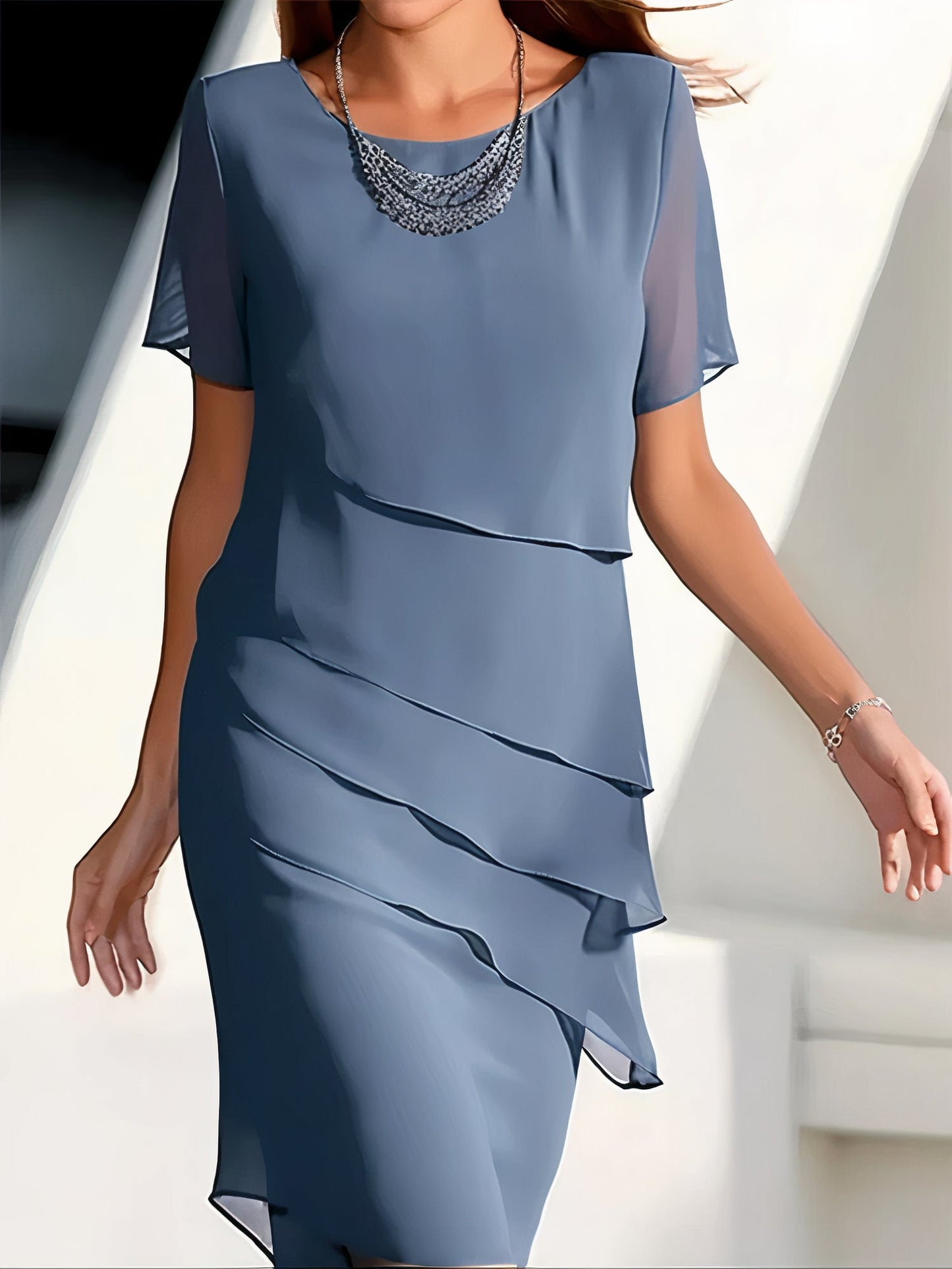 Daria – Robe en Chiffon à Étages