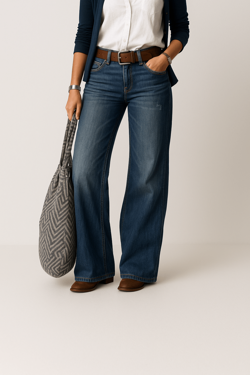 Majken – Jeans en denim large