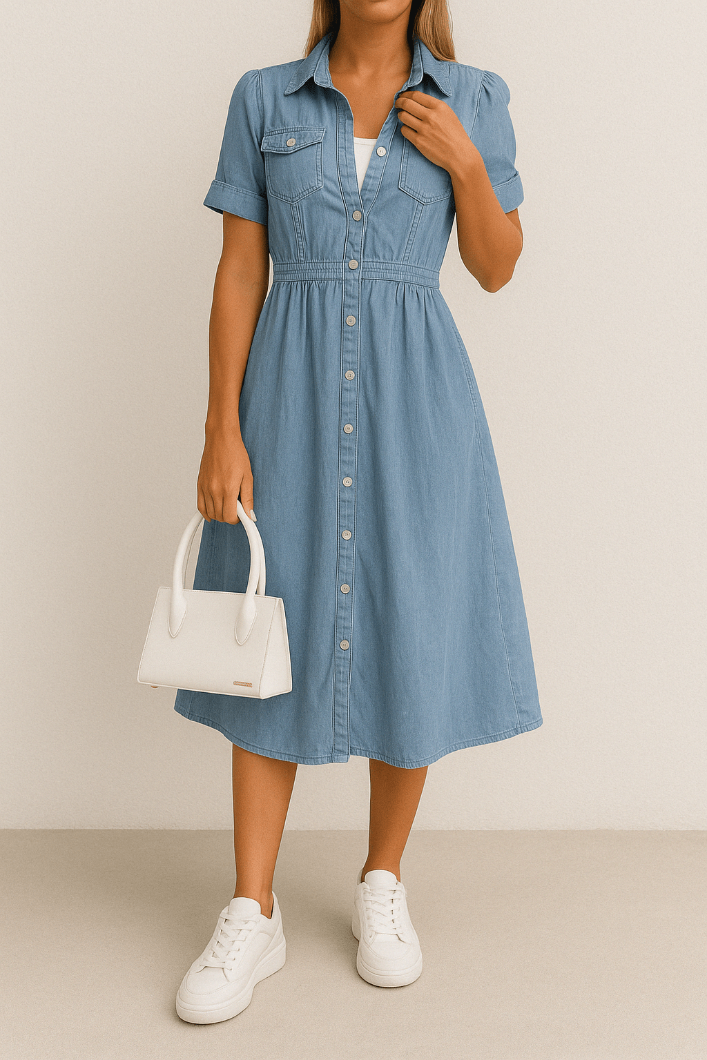Rebekka – Robe midi en jean avec charme