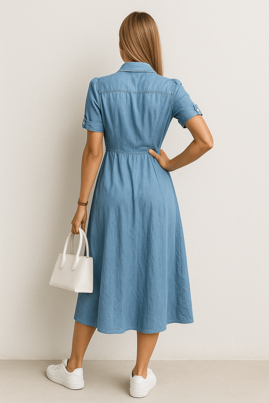 Rebekka – Robe midi en jean avec charme