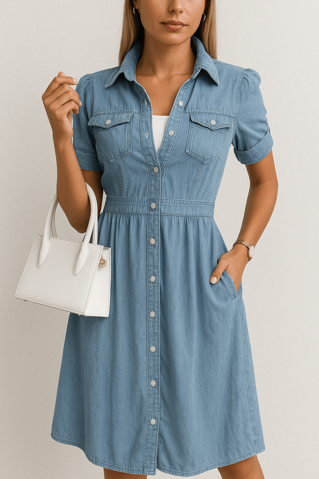 Rebekka – Robe midi en jean avec charme