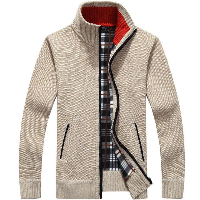 Iker – Cardigan en tricot pour hommes avec doublure en polaire