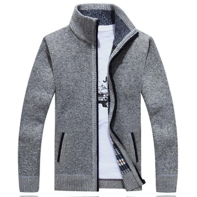 Iker – Cardigan en tricot pour hommes avec doublure en polaire