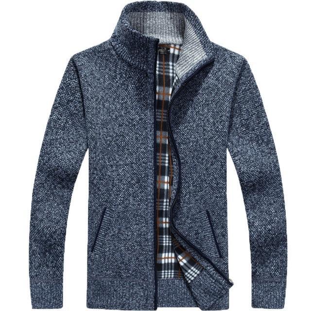 Iker – Cardigan en tricot pour hommes avec doublure en polaire