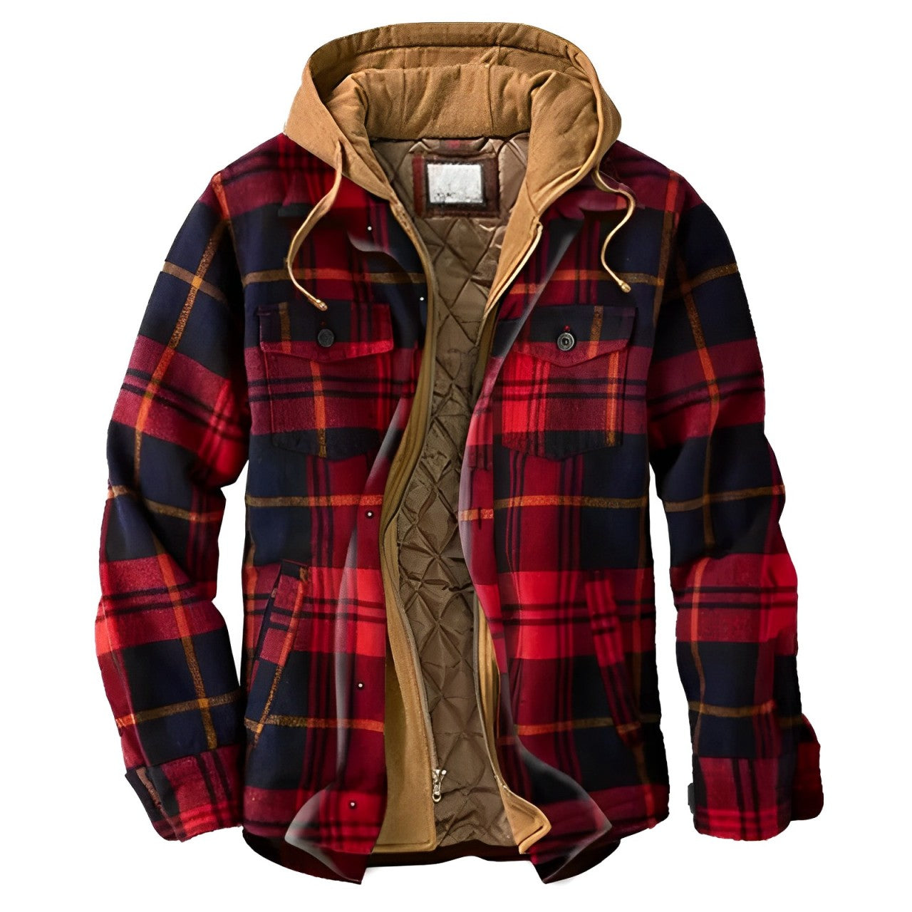 Ormond – Veste d'hiver à carreaux avec capuche