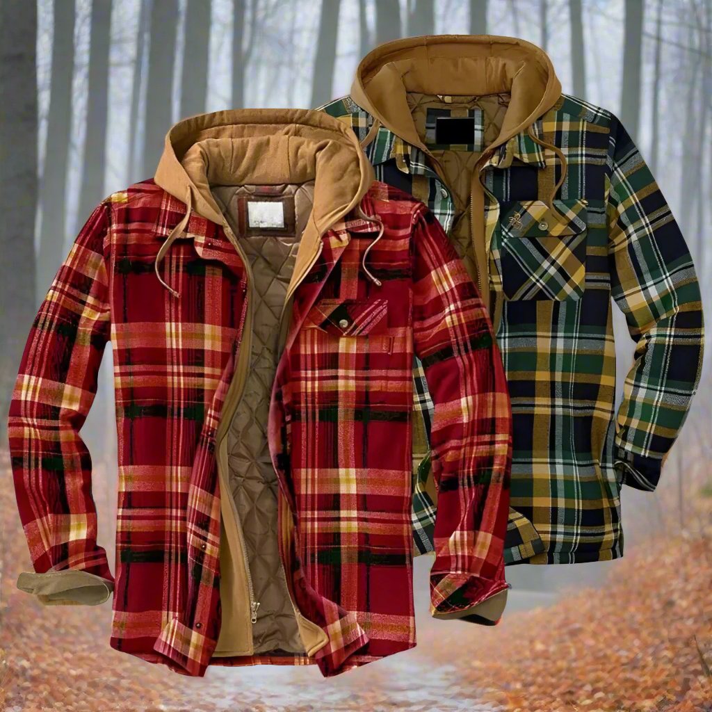 Ormond – Veste d'hiver à carreaux avec capuche