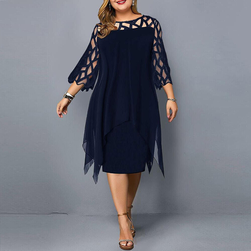 Salome – Élégante Robe Midi Grande Taille
