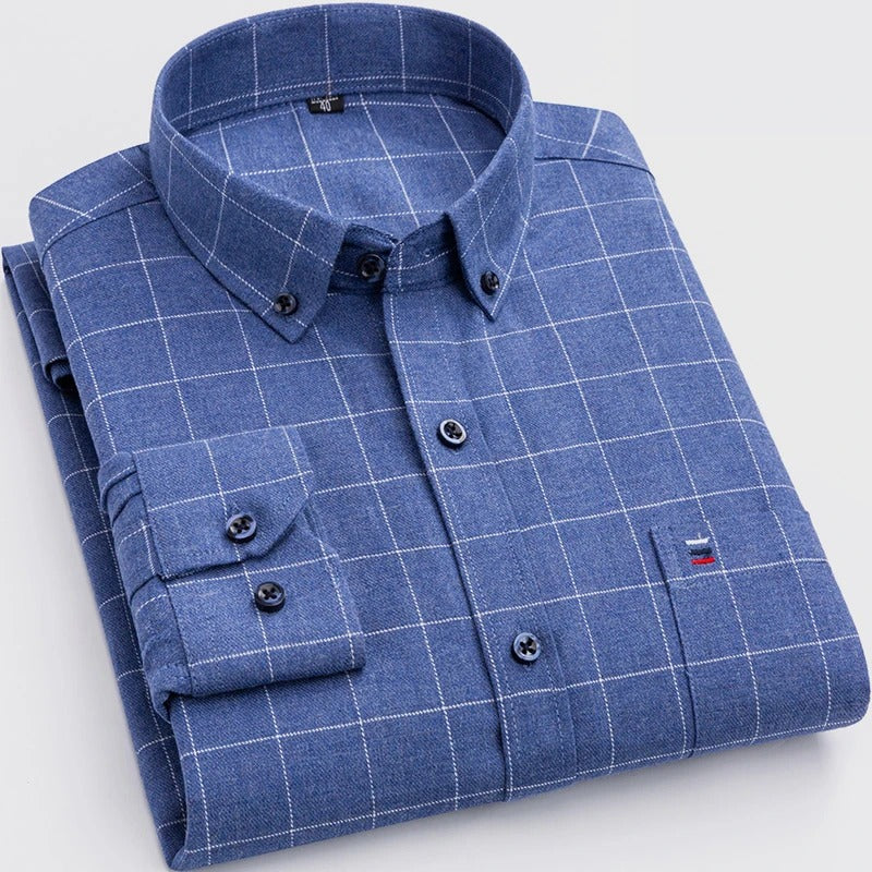 Louis – Chemise en coton à motifs tartan