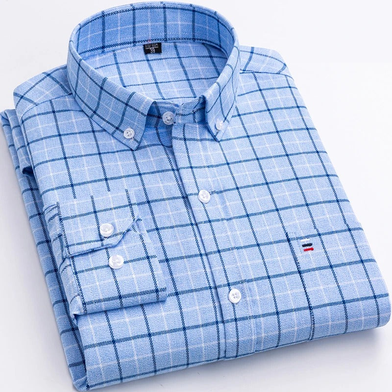 Louis – Chemise en coton à motifs tartan