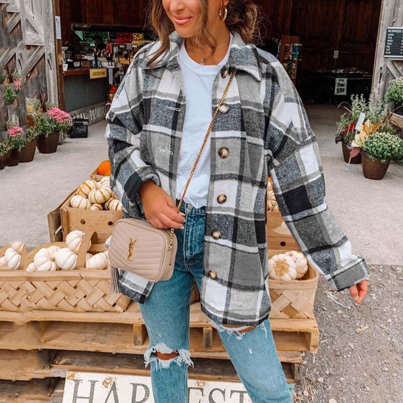 Anna – Chemise en flanelle oversize tendance