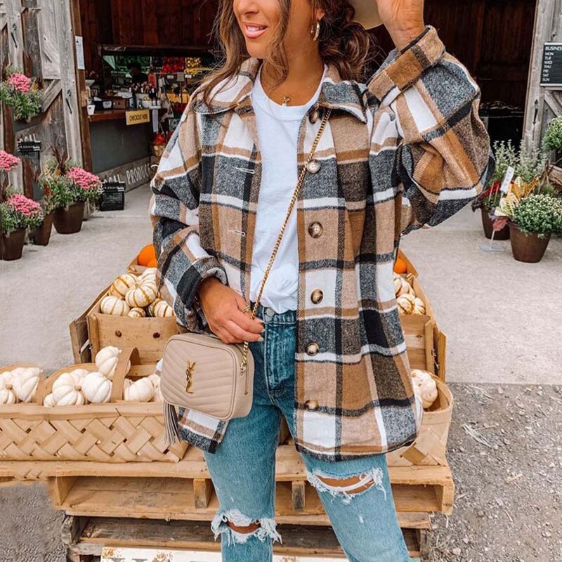 Anna – Chemise en flanelle oversize tendance