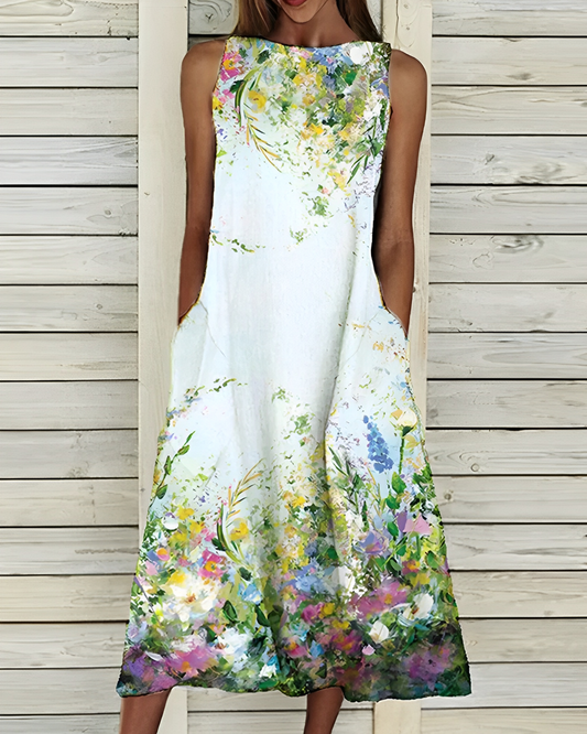 Marlene – Robe midi à motif floral