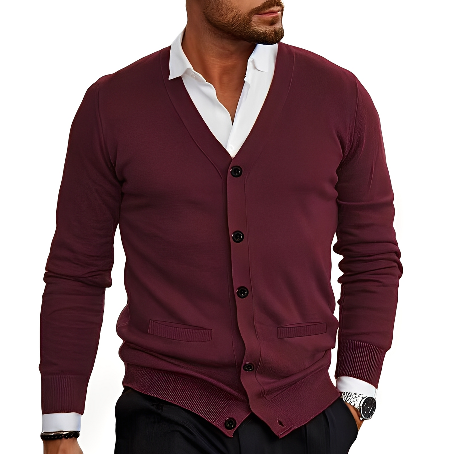 Kyler - Cardigan tendance avec boutons pour hommes