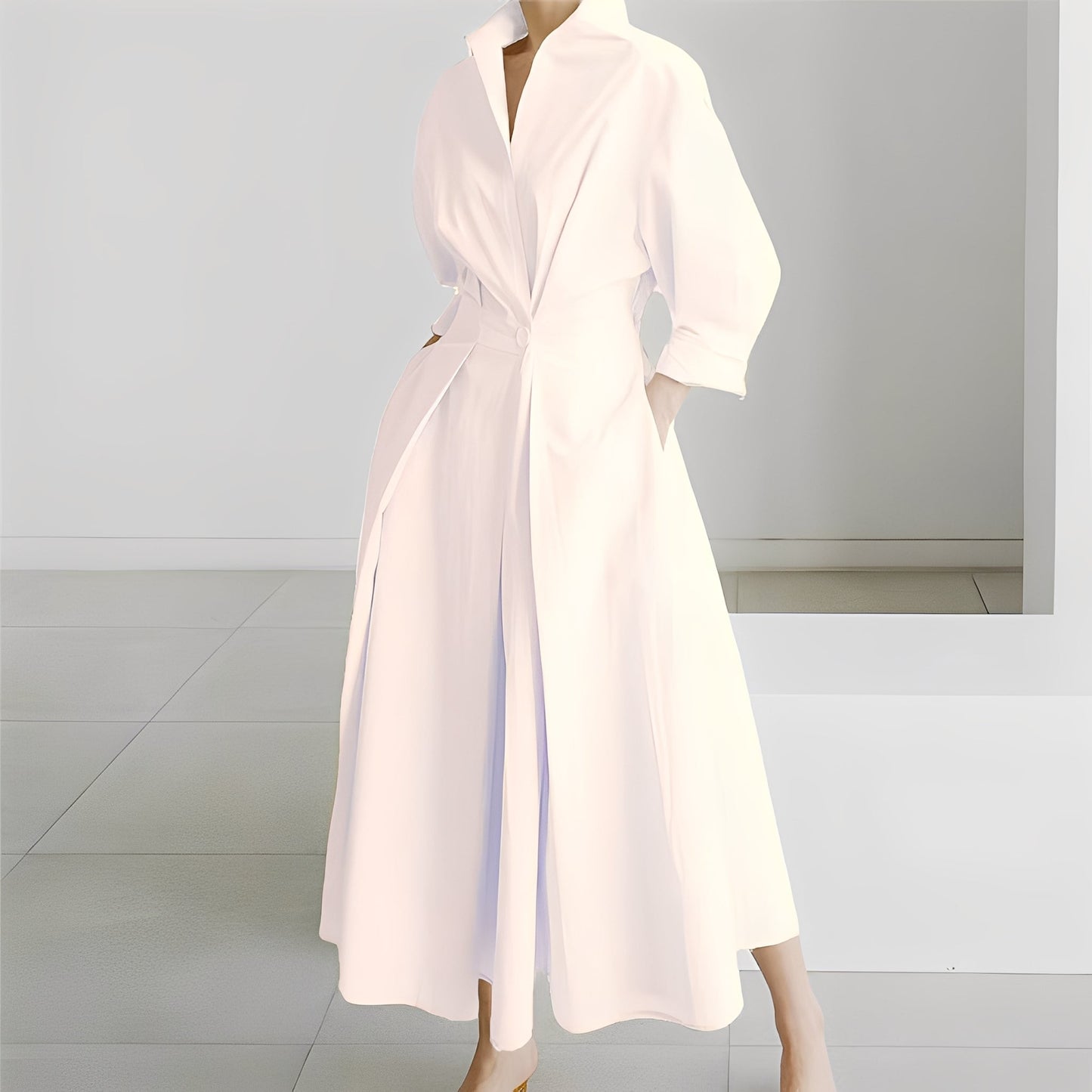Lavina - Robe ample à manches longues avec poches pour femmes