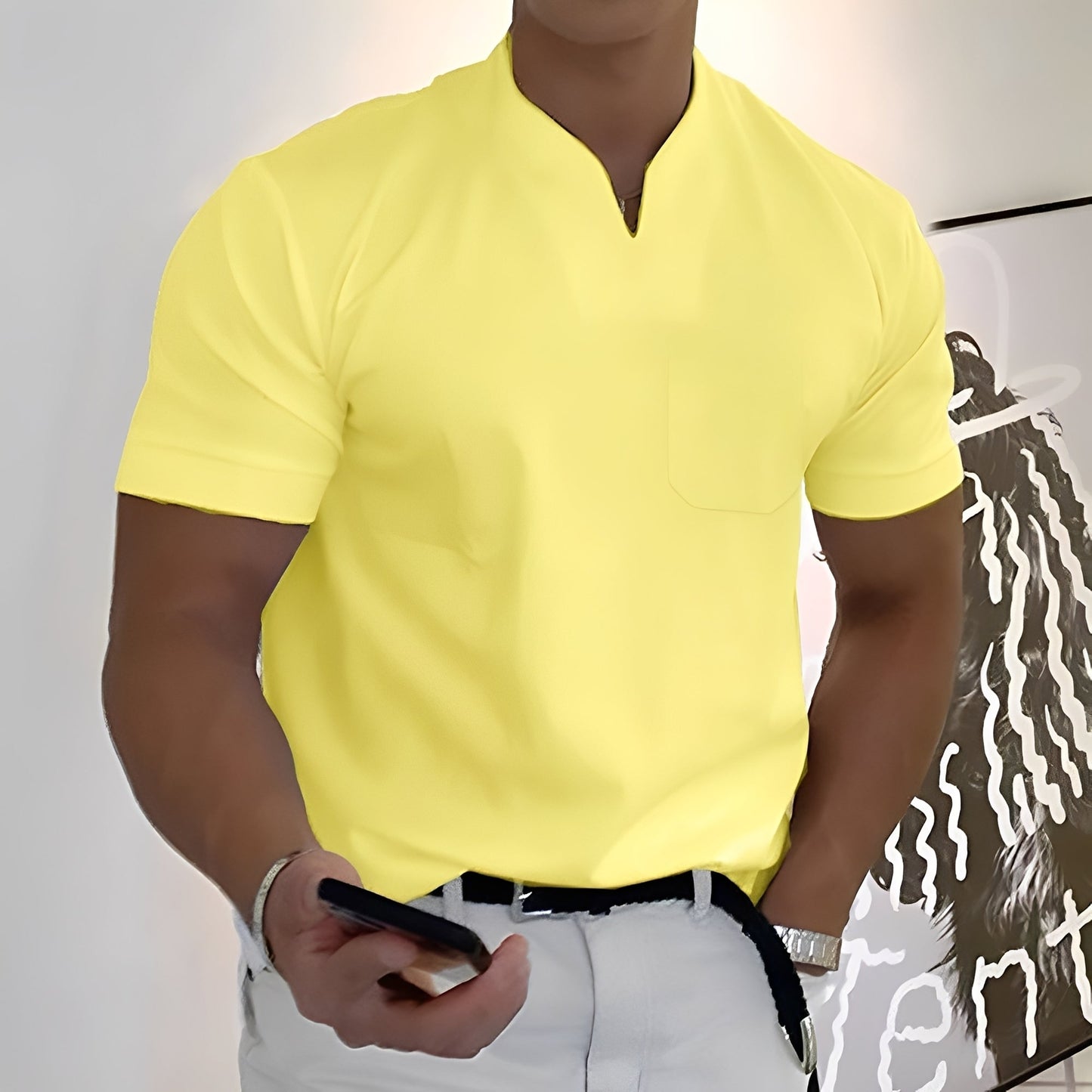 Dylan - Chemise moulante homme à manches courtes