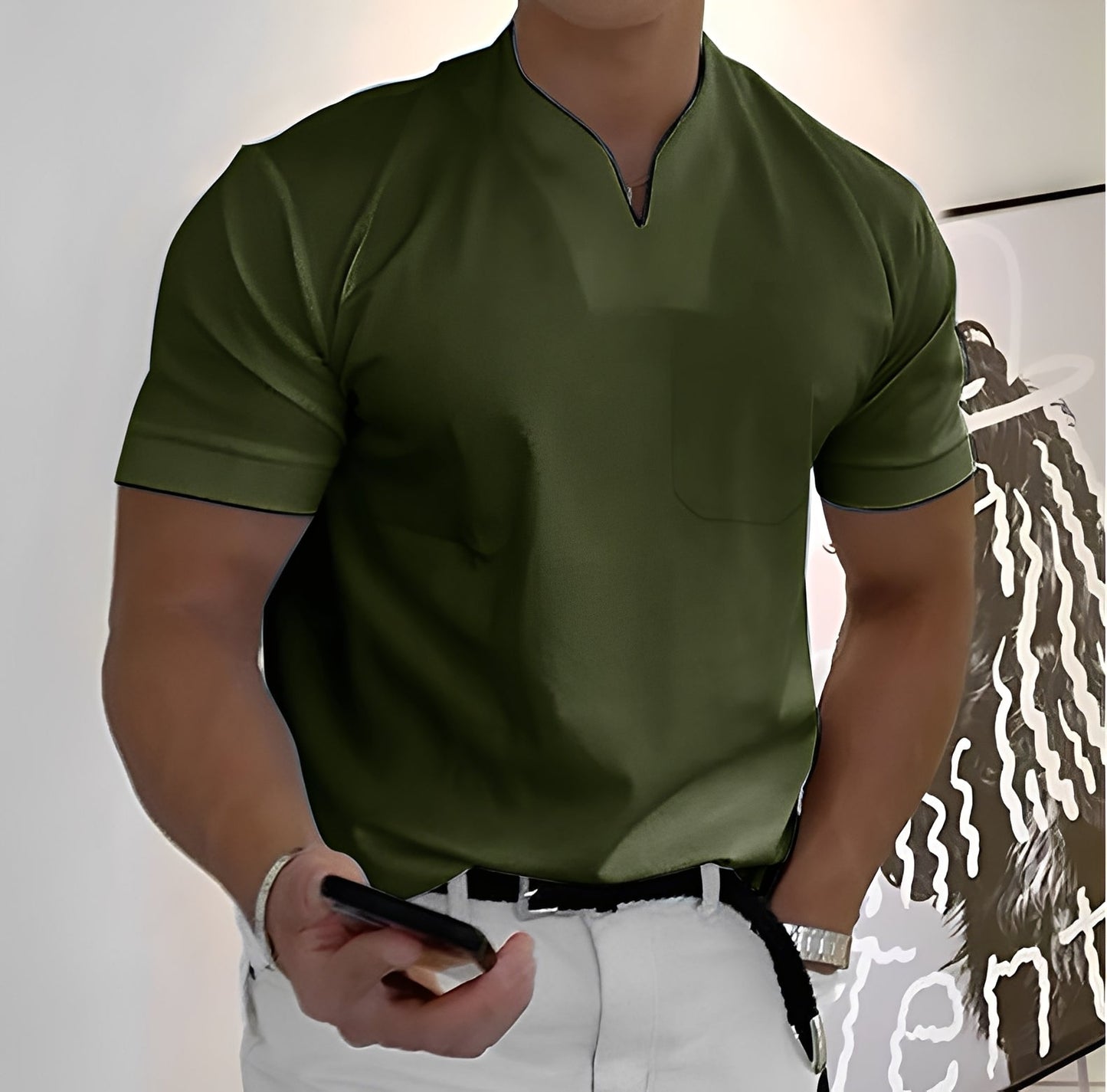 Dylan - Chemise moulante homme à manches courtes