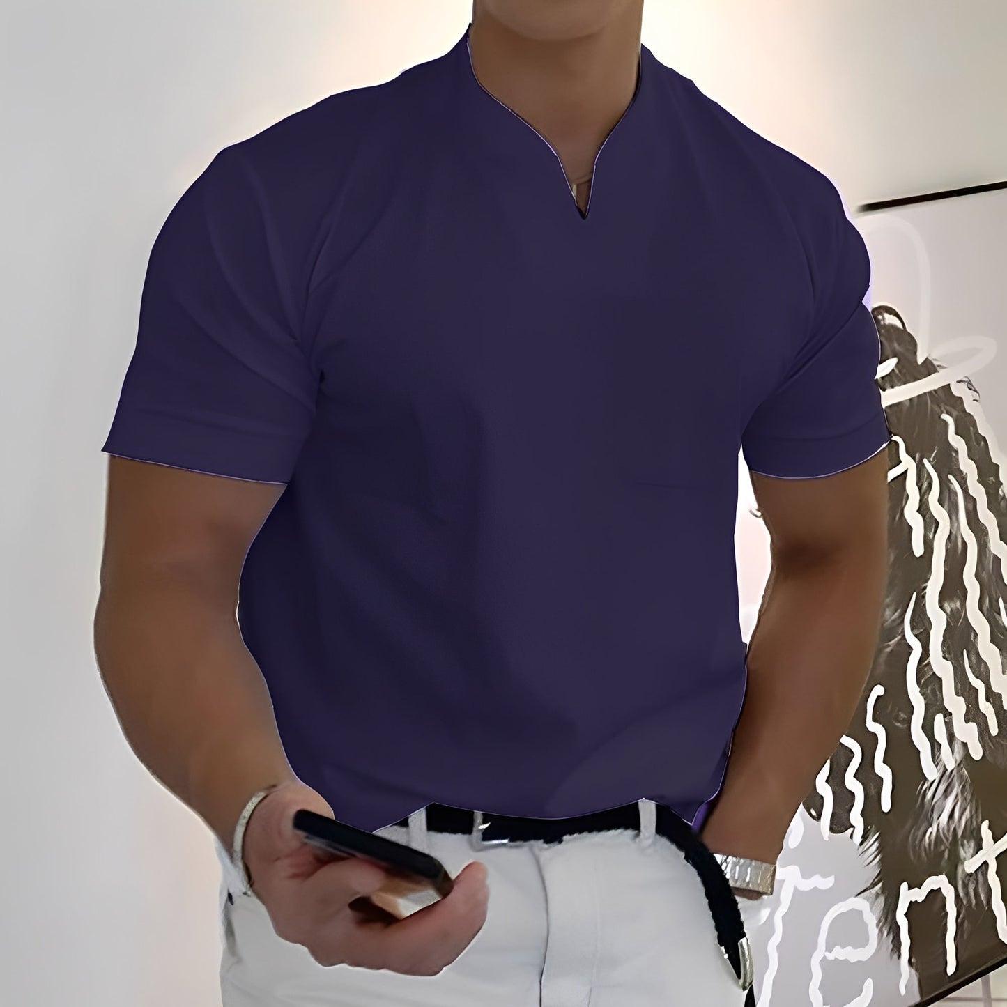Dylan - Chemise moulante homme à manches courtes