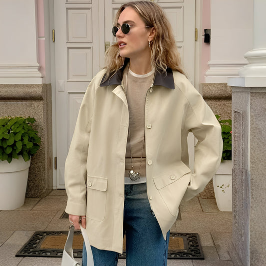 Eireen - Beau manteau ample avec col polo pour dames