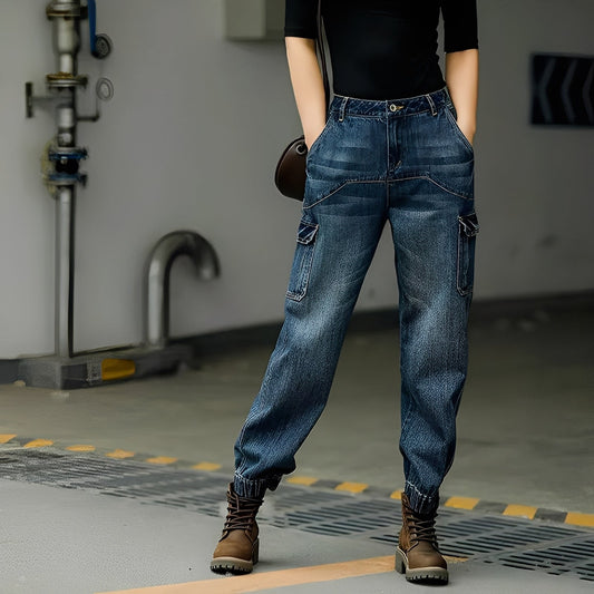 Kristal - Pantalon en coton avec plusieurs poches pour femme