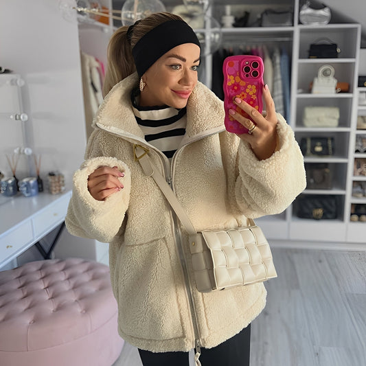 Quincy - Manteau en laine épaisse avec col roulé pour femmes